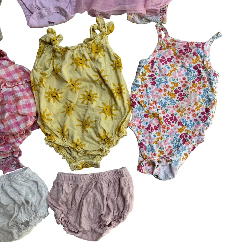 Baby Girl 12-18M Romper Bodysuit Bloomer Bundle Pink Yellow Summer‎ Floral 10pc